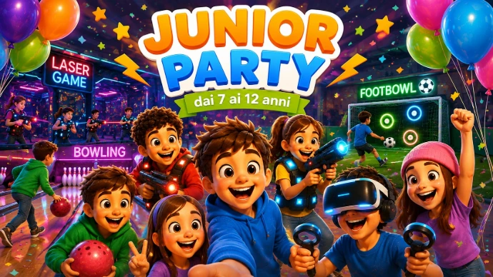 Illustrazione Junior Party: festa con Bowling, Laser Game e Footbowl